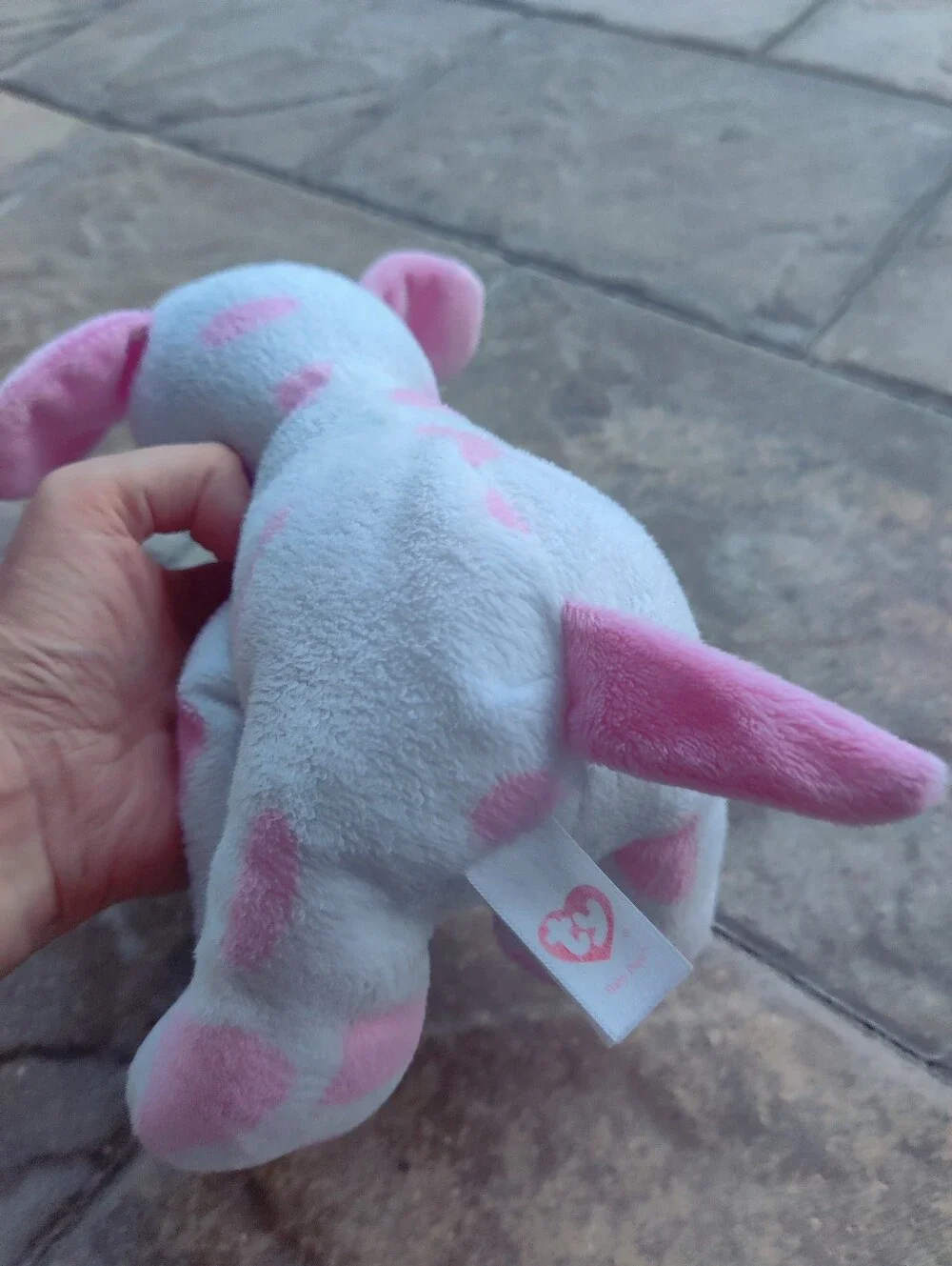 Ty Pink & White Plush Puppy Baby